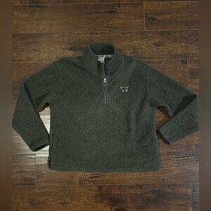 Victoria’s Secret Pink Pullover Women’s Sherpa Fleece Quarter Zip Dog Large